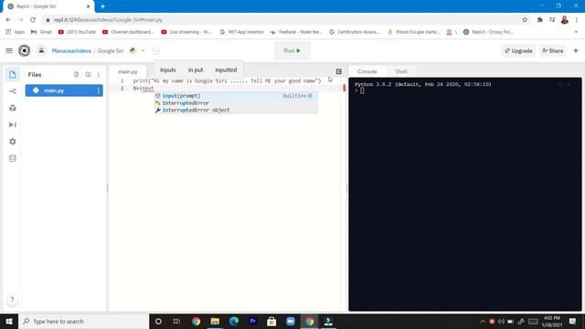 MAKE AI CHATBOT BY USING PYTHON 3.2 смотреть онлайн