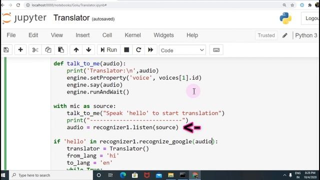 Translator using only 3 python modules | From Hindi to English Speech смотреть онлайн