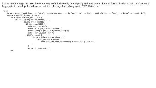 Wordpress: Correct syntax to html php conversion смотреть онлайн