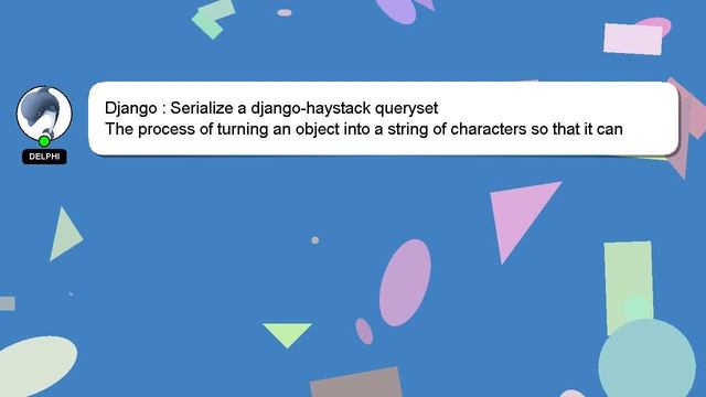 Django : Serialize a django-haystack queryset смотреть онлайн