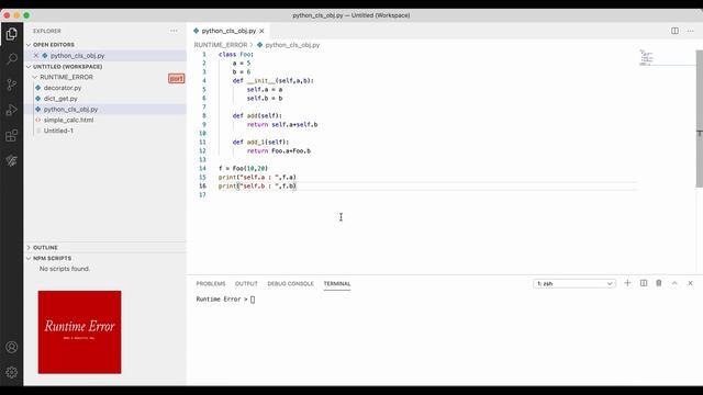 Python Classes, Objects #RuntimeError смотреть онлайн