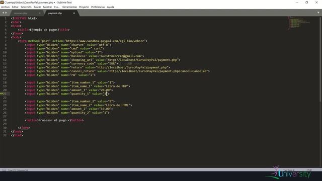 Integración de pagos en línea usando PayPal / Estructura básica del formulario PayPal смотреть онлайн