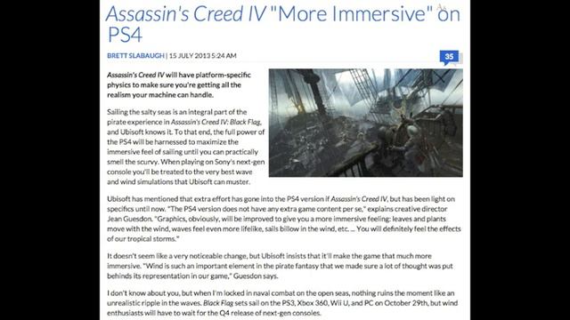 Ubisoft Says The PS4 Assassins Creed 4 Version Will Be Better To Play On.. смотреть онлайн