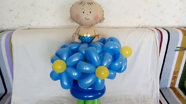 Букет из шаров на рождение мальчика от Mr Радость / bouquet of balloons to extract boy смотреть онлайн