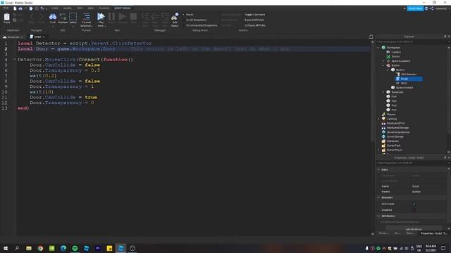 How to make and script a open door by button in Roblox studio! #Roblox #Lua #RobloxStudio смотреть онлайн