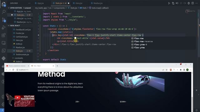 Проект React + Tailwind. My_bank_app Stats Компонент #5 #reactjs #проект #django #js #python смотреть онлайн