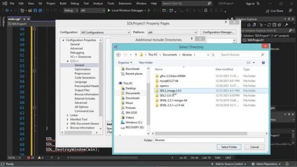 Setup SDL Library in Visual Studio 2022 for C/C++ Development