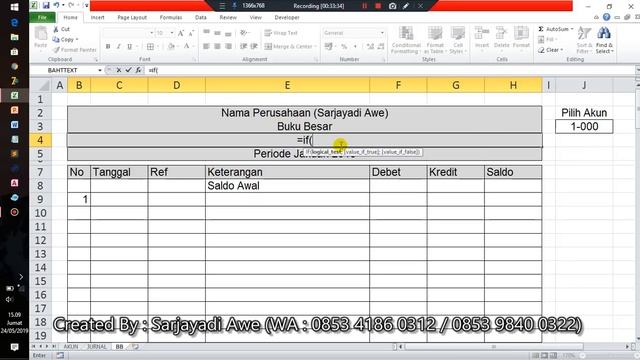 Membuat Aplikasi Excel Akuntansi Terbaru 2019 - Part 1 (Akun, Jurnal, dan Buku Besar) смотреть онлайн