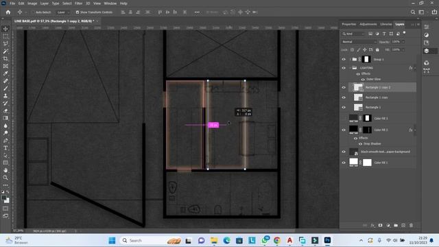 FLOORPLAN RENDER WITH LIGHTING IN PHOTOSHOP (TUTORIAL MEMBUAT DENAH RENDER) смотреть онлайн