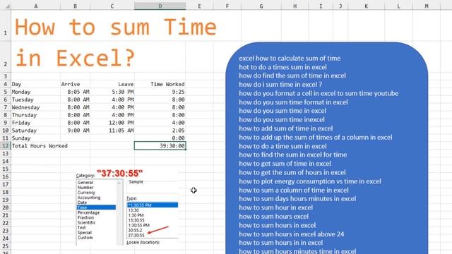 Excel Time Saving Tips: How To Quickly Sum Time In Excel Beyond 24 Hours - Episode 2573 смотреть онлайн
