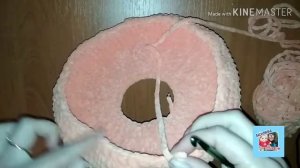 Подушка-пончик крючком/пончик из плюшевой пряжи крючком/последовательность вязания пончика