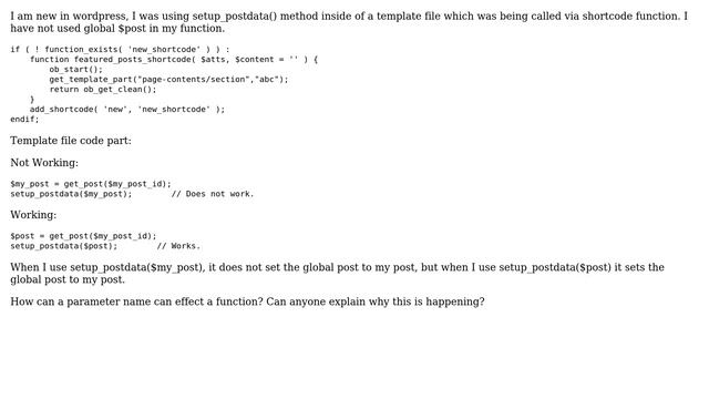 Wordpress: Local variable name in setup_postdata() смотреть онлайн