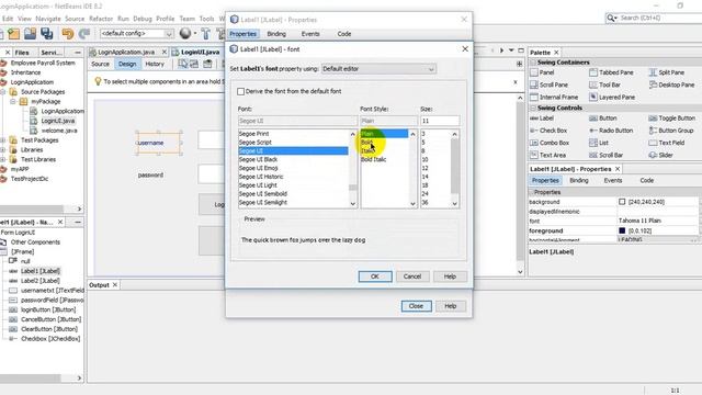 Java Bangla Tutorials 13: How to Change color font style and font size in Java Project (GUI) смотреть онлайн