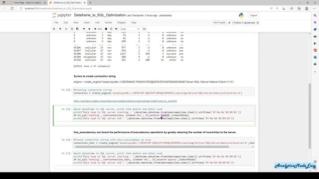 Load pandas dataframe data to MSSQL server Table | Speed up the performance by 5 times | Python смотреть онлайн