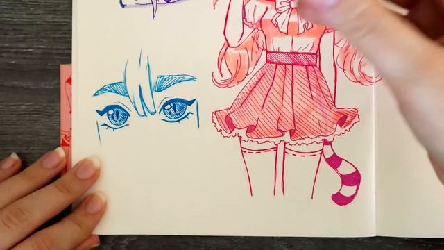 SKETCH WITH ME! || Pen & Marker Sketchbook Spread?️ смотреть онлайн