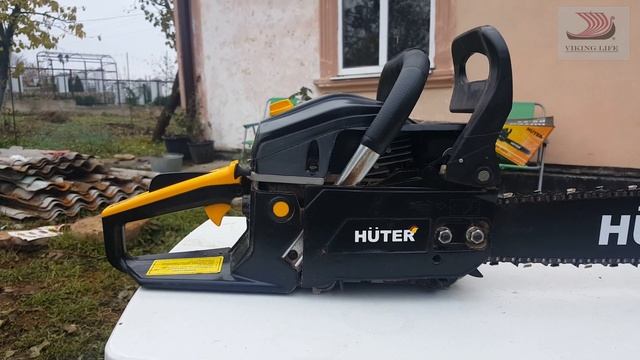 #129 Бензопила HŪTER BS 52Б, в сравнении с электрической цепной пилой Калибр. смотреть онлайн