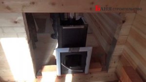 Установка печи ермак в бани из бруса (Баня Строительство)