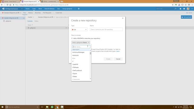 #vstssprints 106 - Add gitignore during repo creation смотреть онлайн