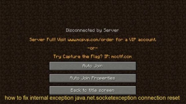 how to fix internal exception java.net.socketexception connection reset ][ computer