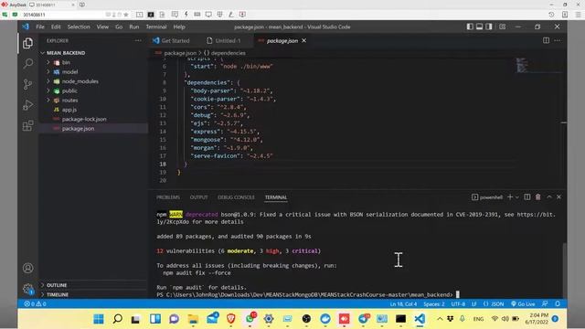 MongoDB Intro: 128 Instalación de las Dependencias de la API del Backend con el Comando npm install смотреть онлайн