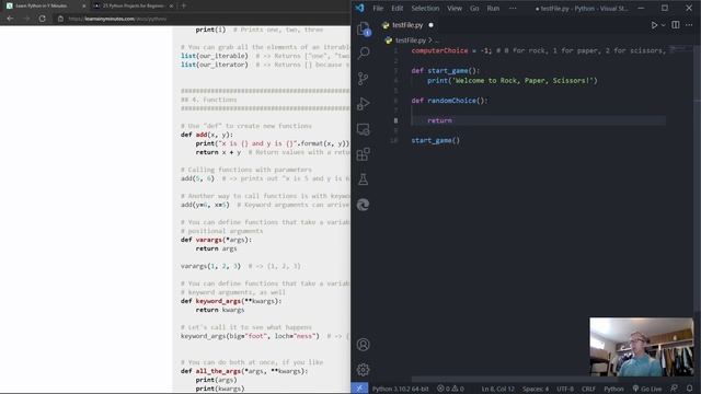 Making a Rock, Paper, Scissors Game in Python (The Coding Vlog Ep 3) смотреть онлайн