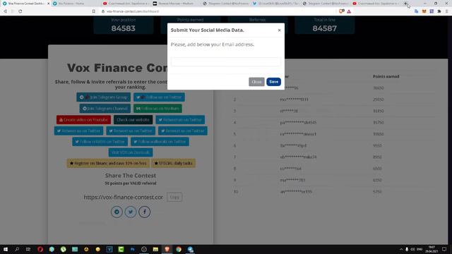 Аирдроп Vox finance. Раздача криптовалюты. смотреть онлайн
