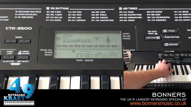 Casio CTK-3500 Keyboard - 100 Rhythm Styles Part 1/2