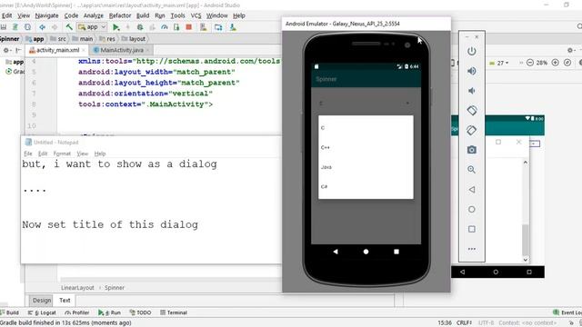 how to use spinner with different mode in android смотреть онлайн