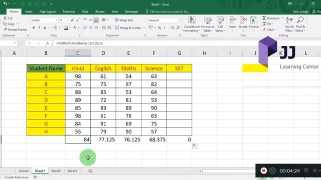 How to use if error formula in excel in hindi || Basics of Excel || JJ Learning Center смотреть онлайн