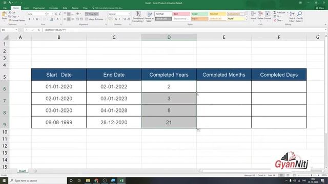 How to Calculate Difference Between two dates in excel смотреть онлайн