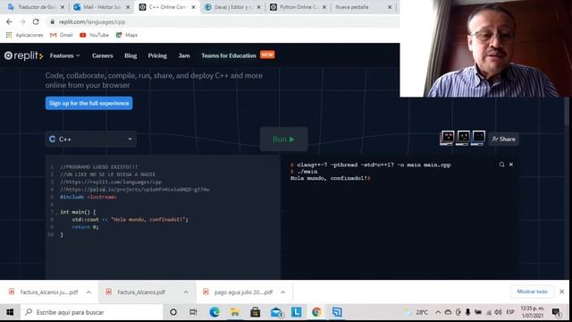 Hola mundo en C++ Java y Python смотреть онлайн