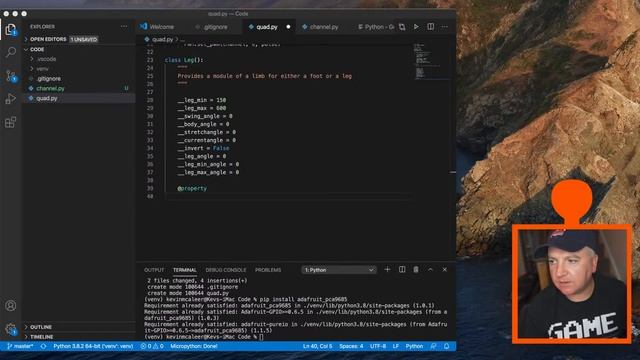 SMARS Quad robot - walking cycle in Python смотреть онлайн