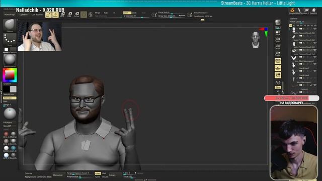 Скульптим ВЕСЁЛОГО ДИМУ КУПЛИНОВА в 3D. @kuplinovplay в Zbrush смотреть онлайн