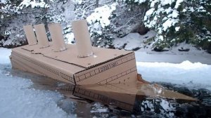 Cardboard Titanic Model sinks (With underwater camera angles)