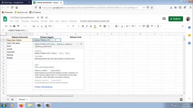 Cara Memanfaatkan GOOGLE TRANSLATE dengan EXCEL Spreedsheet MUDAH & PRAKTIS-Tutorial Google Drive#1 смотреть онлайн