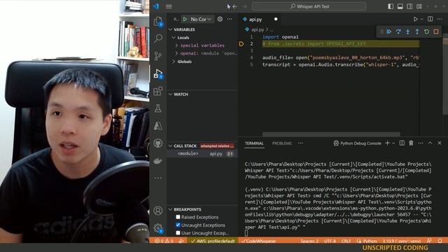 Whisper API - Speech to Text Solution | Unscripted Coding смотреть онлайн