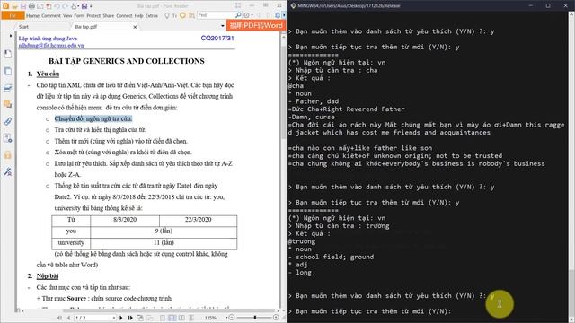 Demo Generic-Collection: Dictionary Console Java смотреть онлайн