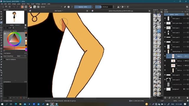 cartoon girl digital drawing 3 on krita using XP Pen deco mini 4. смотреть онлайн