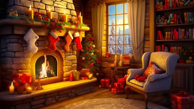 ALL YEAR IS CHRISTMAS ?Instrumental Christmas Music With Crackling Fireplace ? Merry Christmas