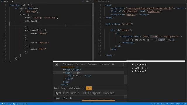 10 Vue js 2.0 Tutorials For loop v-for key index смотреть онлайн