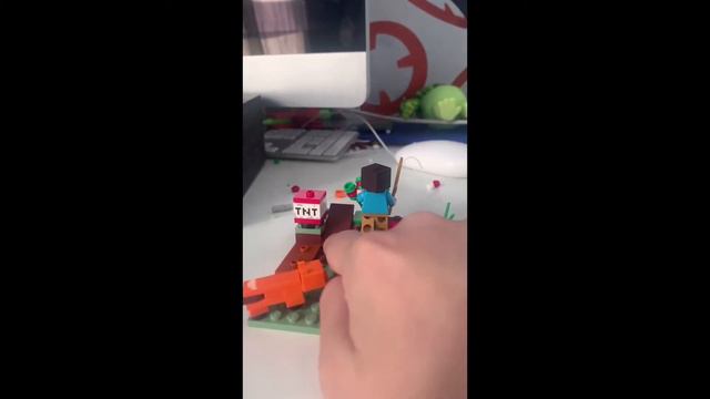 Lego Minecraft skeleton dies with Low quality Candyland in the backround смотреть онлайн