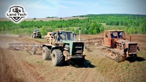 Тракторы Т-150К и гусеничный Т-4А работают вместе! Предпосевная культивация как в Советские времена!