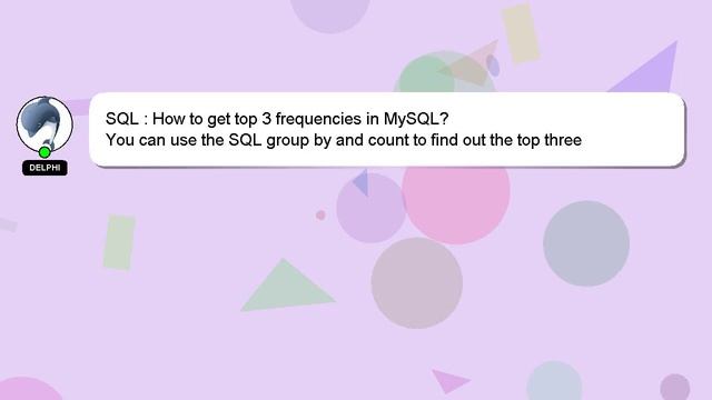 SQL : How to get top 3 frequencies in MySQL? смотреть онлайн