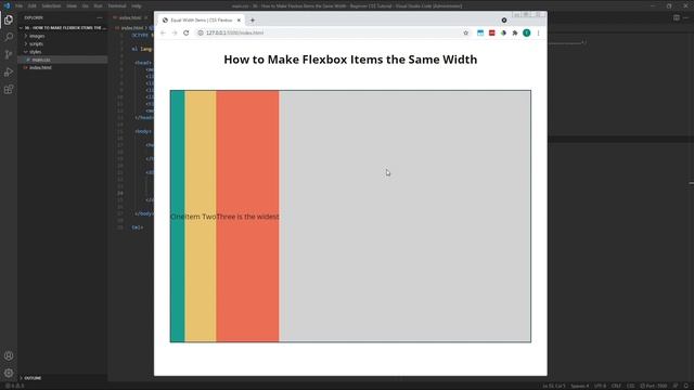 How to Make Flexbox Items the Same Width - Beginner CSS Flex Tutorial смотреть онлайн