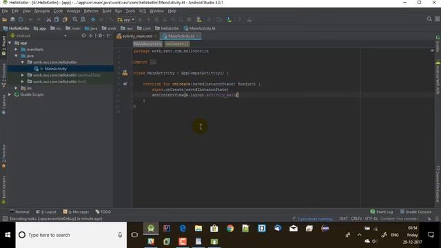 Code with Kotlin in Android Studio | Android Kotlin Tutorial - 1.Hello World | DevMins смотреть онлайн