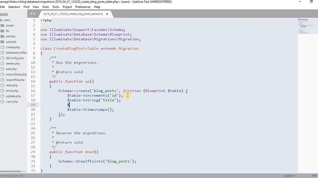 Laravel 5.5: Migration(table creation in database through command line) in laravel ( PART 2 ) смотреть онлайн