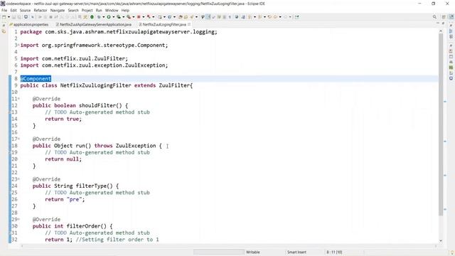 Step 28.2 : Implementing Zuul Logging Filter in Netfix Zull API gateway Server смотреть онлайн