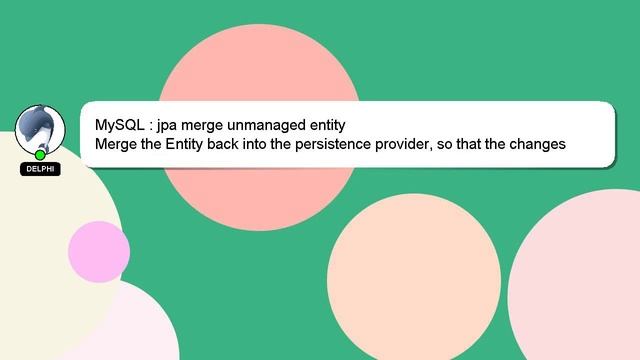 MySQL : jpa merge unmanaged entity смотреть онлайн