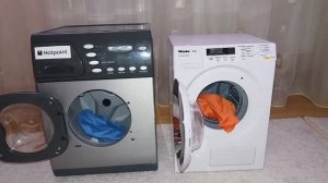 Toy washing machines modified spin race with open doors