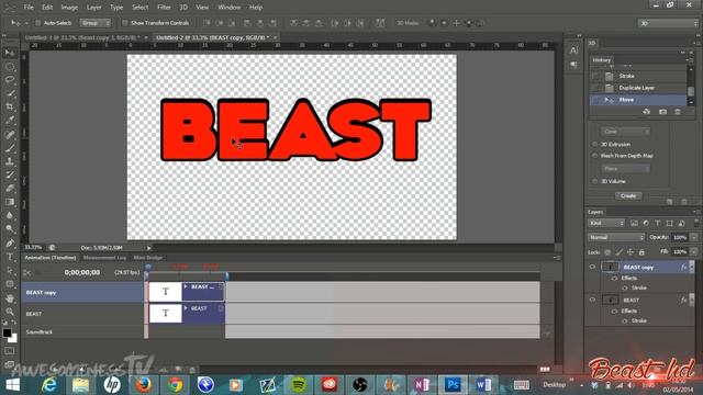 Tutorial - How to Easily Create 3D Text Without Using Extrude To 3D (Photoshop CS5/CS6) смотреть онлайн